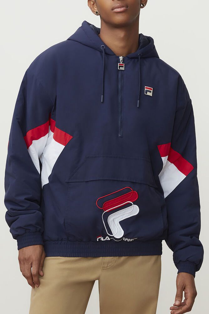 Fila Miesten Takki Resso 1/4 Zip Laivastonsininen - BXTO-96271